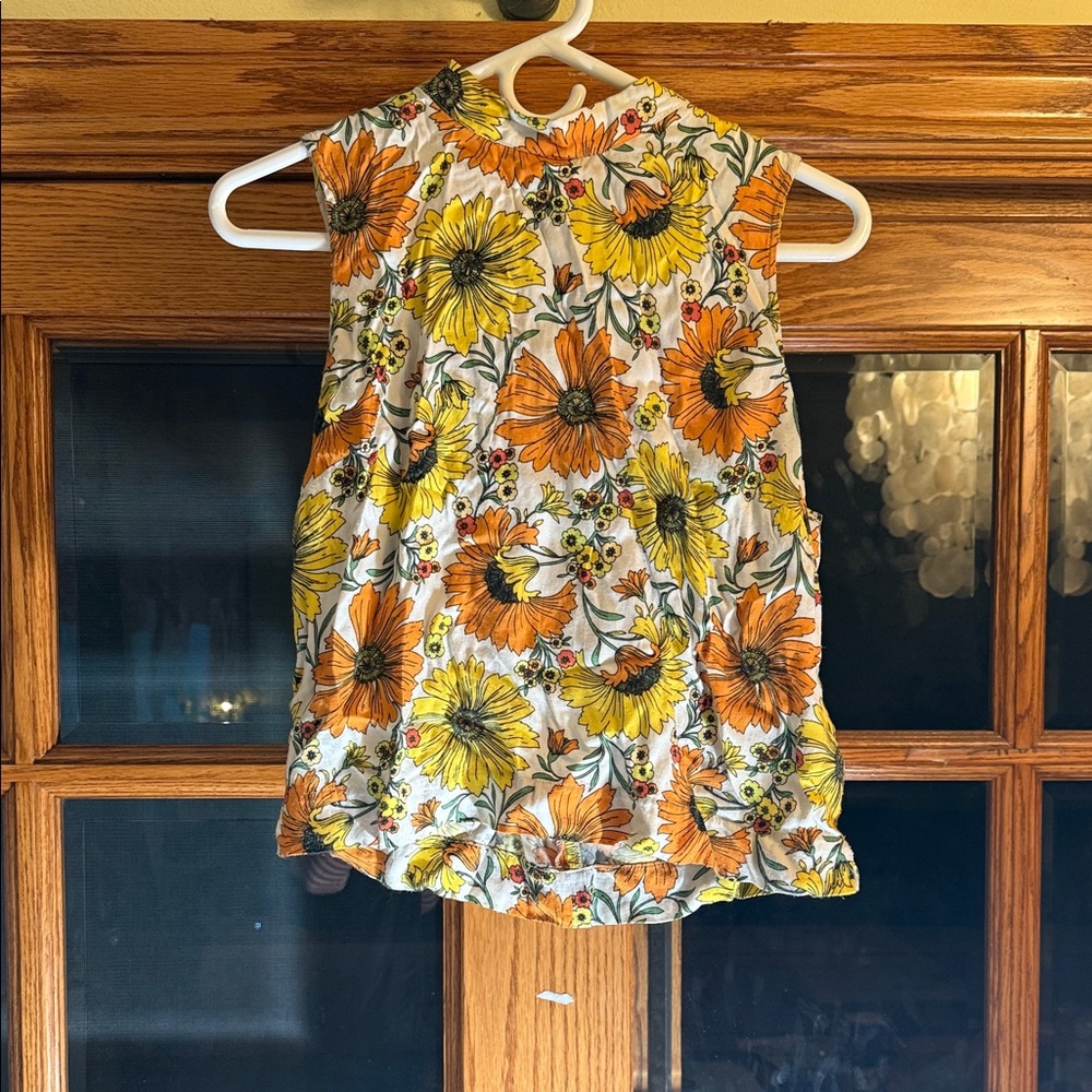 Topshop Floral Blouse - Yellow and Orange